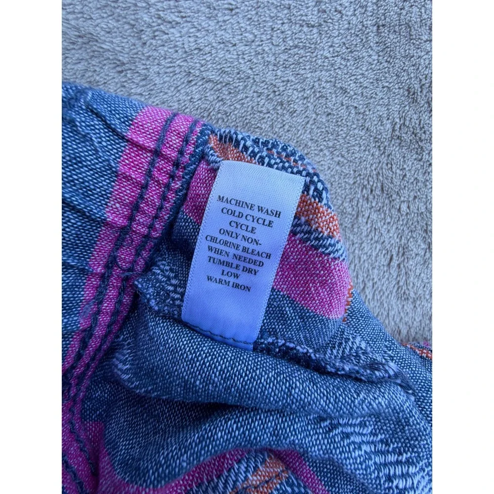 Juniper + Lime Shorts Womens XL Blue Pink Striped Drawstring Casual